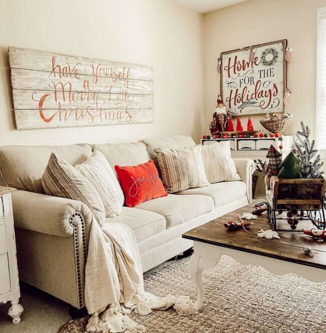 Crimson Festivity Adorns Neutral Haven