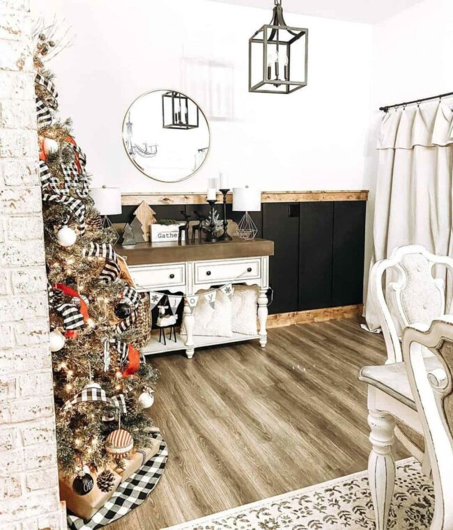 Black Paneled Wall Modern Christmas Spirit