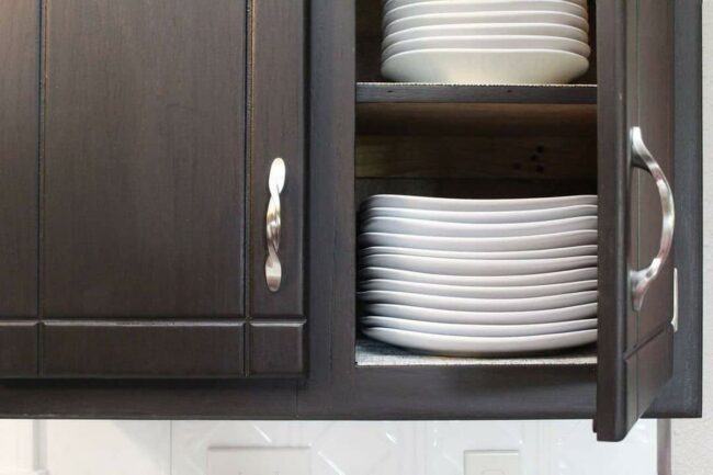 Dark Metal Handles Sophisticated Kitchen Storage