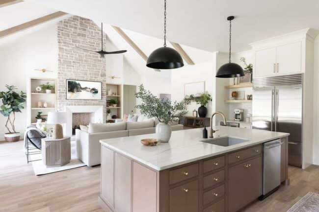 Neutral Kitchen Black Pendant Sanctuary
