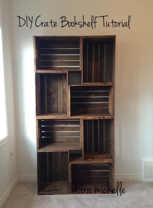 Weathered Wood Shelves Literary Haven