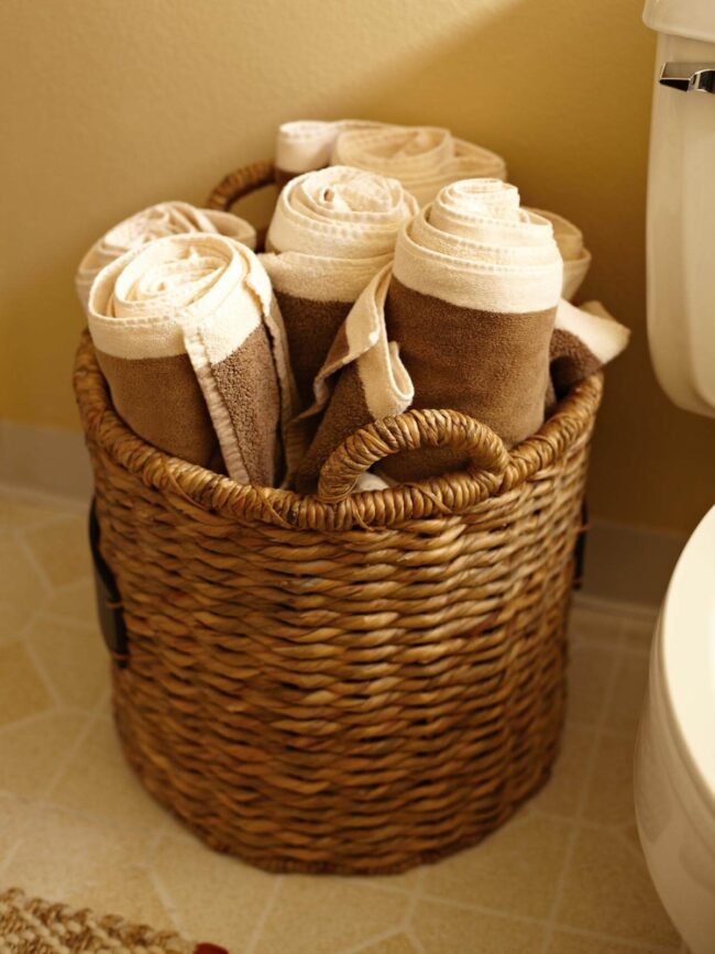 Woven Basket Rustic Towel Sanctuary