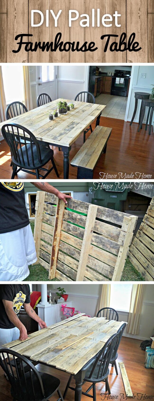 Weathered Wood Pallet Table