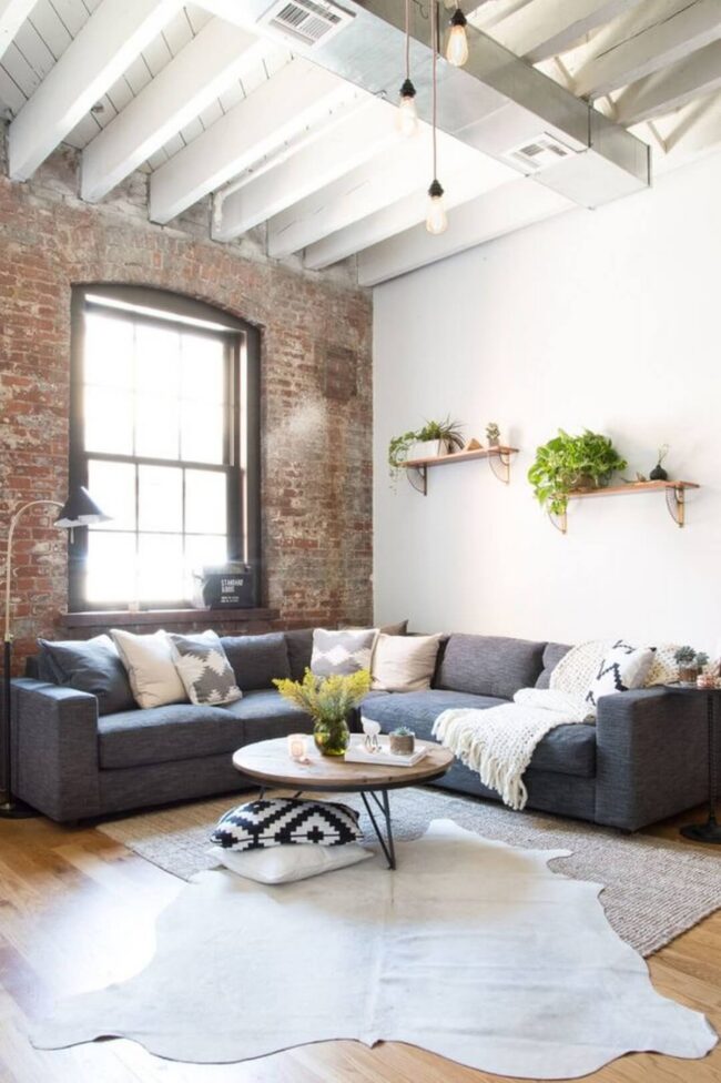 Industrial Warmth: Soft Brick Embrace