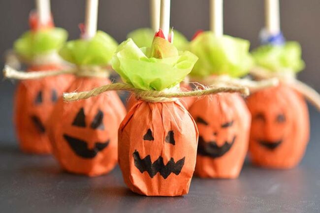 Orange Pumpkin Lollipops Halloween Delight