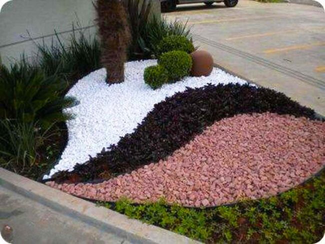 White-Black Pebble Zen Garden Harmony