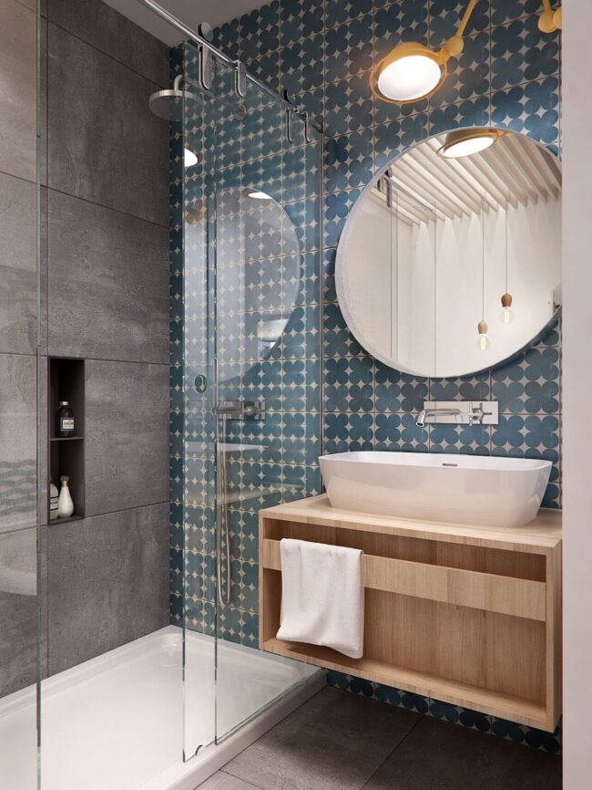 Blue Tiles Playful Bathroom Vibe