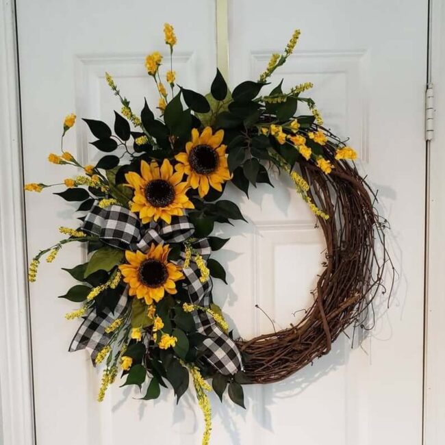 Sunflower Rustic Wreath Summer Joy