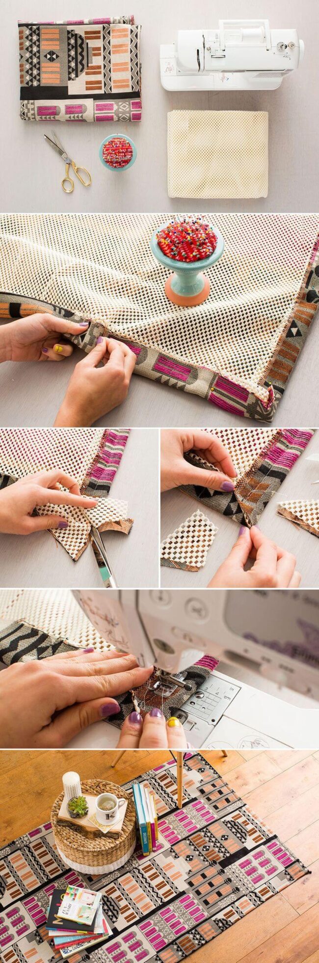 Stitched Graphic Floor Canvas