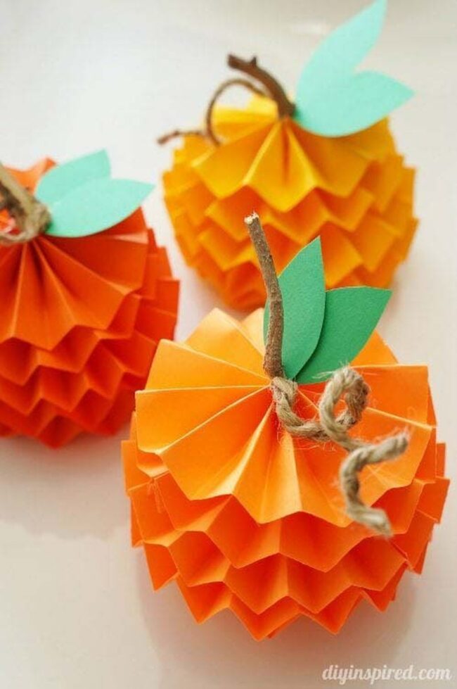 Vibrant Orange Paper Pumpkin Parade