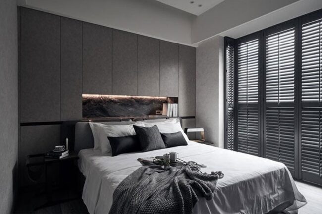 Charcoal Gray Noir Bedroom Sanctuary