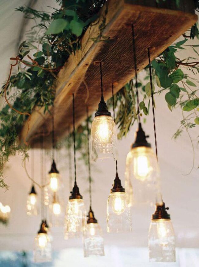 Wooden Mason Jar Luminous Charm