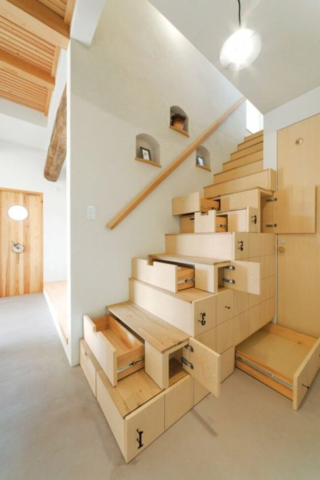 Smart Staircase Storage Solves Clutter