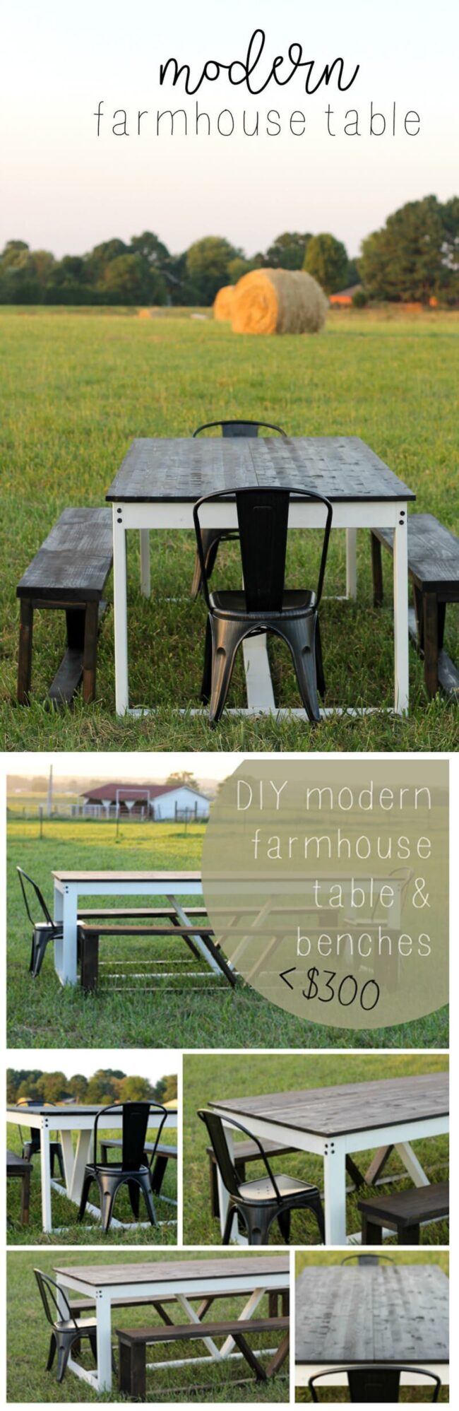 Weathered Wood Farmhouse Gathering Table