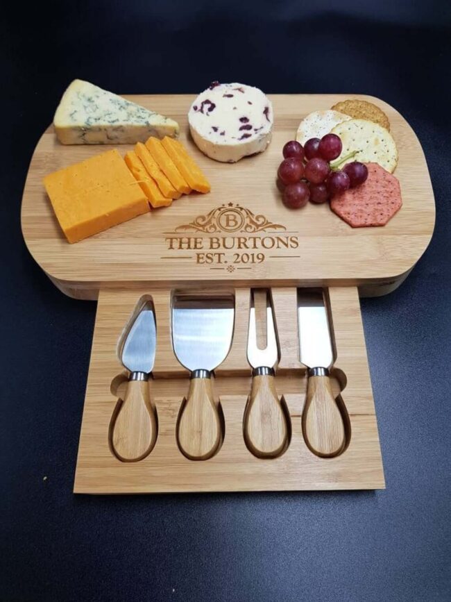 Personalized Wooden Cheese Board Sanctuary