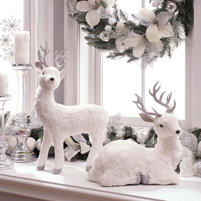 Ethereal White Deer Winter Magic