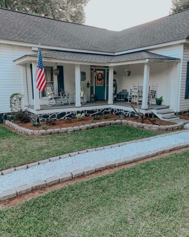 Coastal White Porch Teal Door Charm