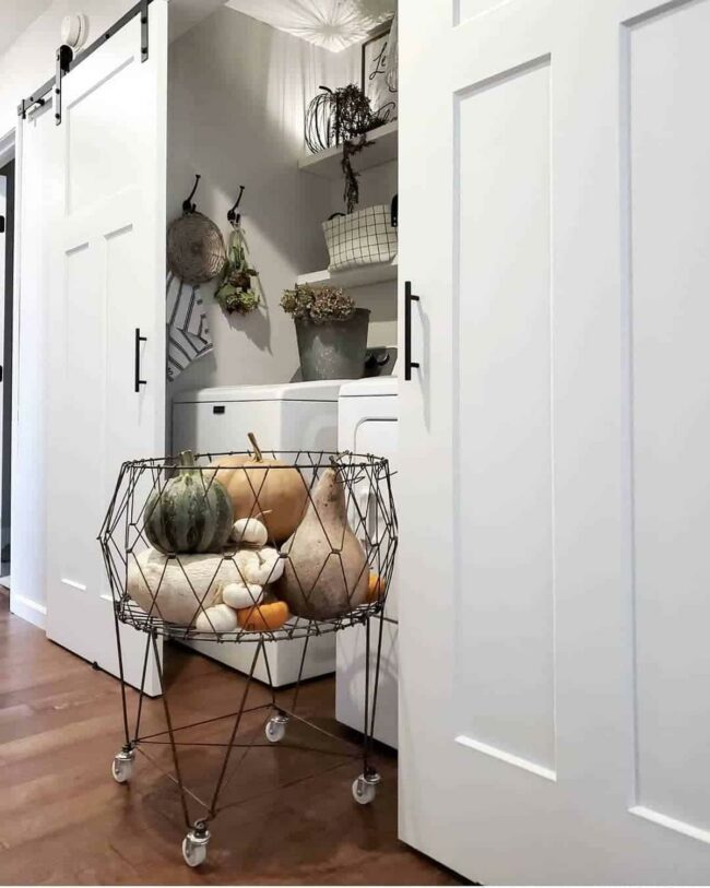 White Barn Doors Frame Organized Sanctuary