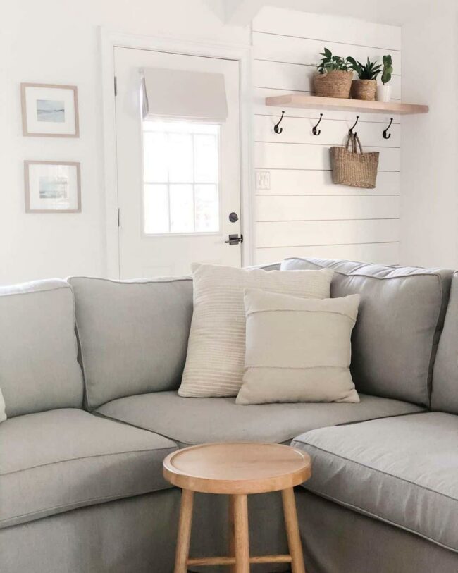 Soft Gray Haven Wood Accent Corner