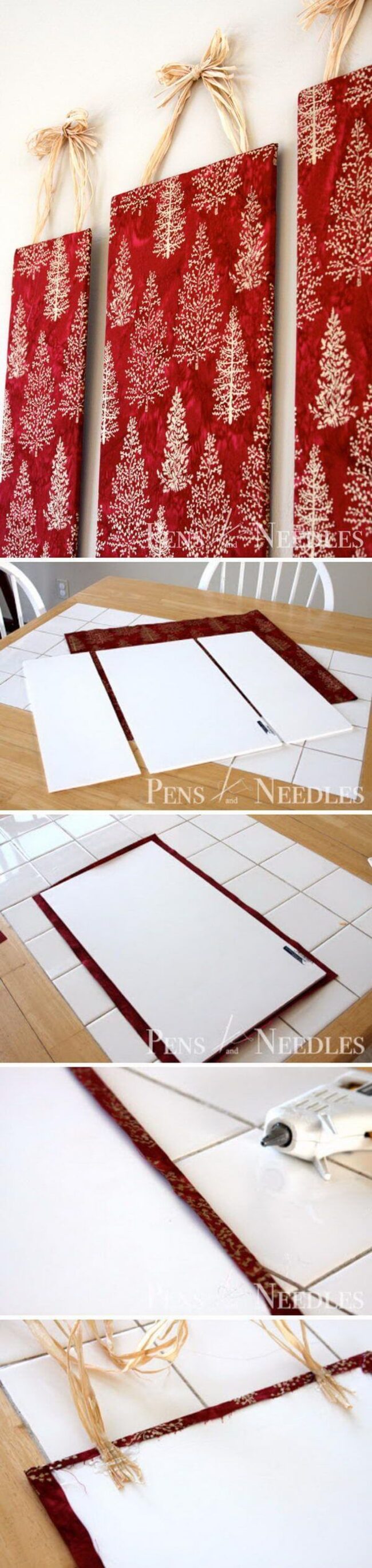 Crimson Festive Fabric Canvas