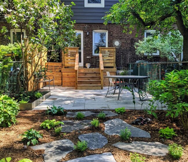 Wooden Deck Expands Narrow Sanctuary