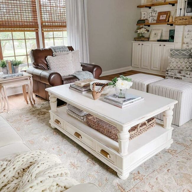 White Leather Sanctuary Soft Farmhouse