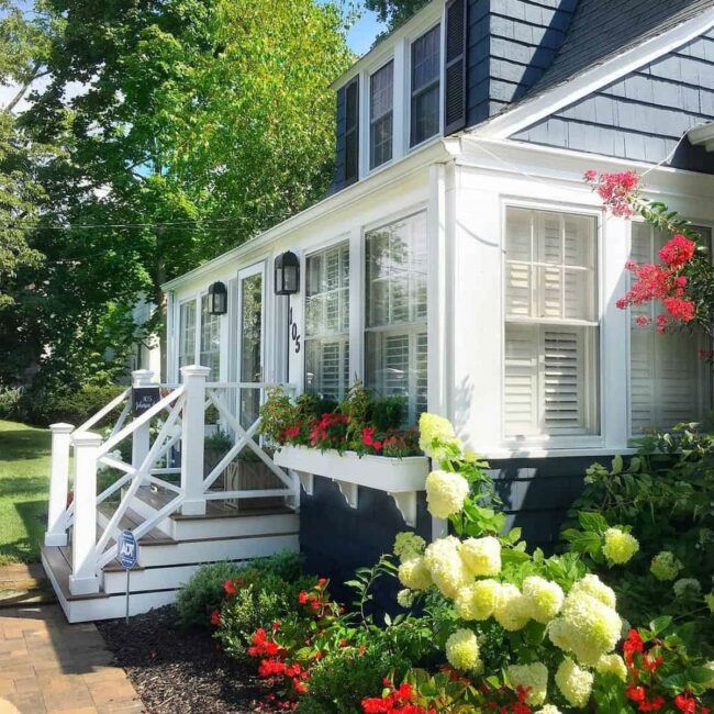 Crimson Blooms Meet Charcoal Frames