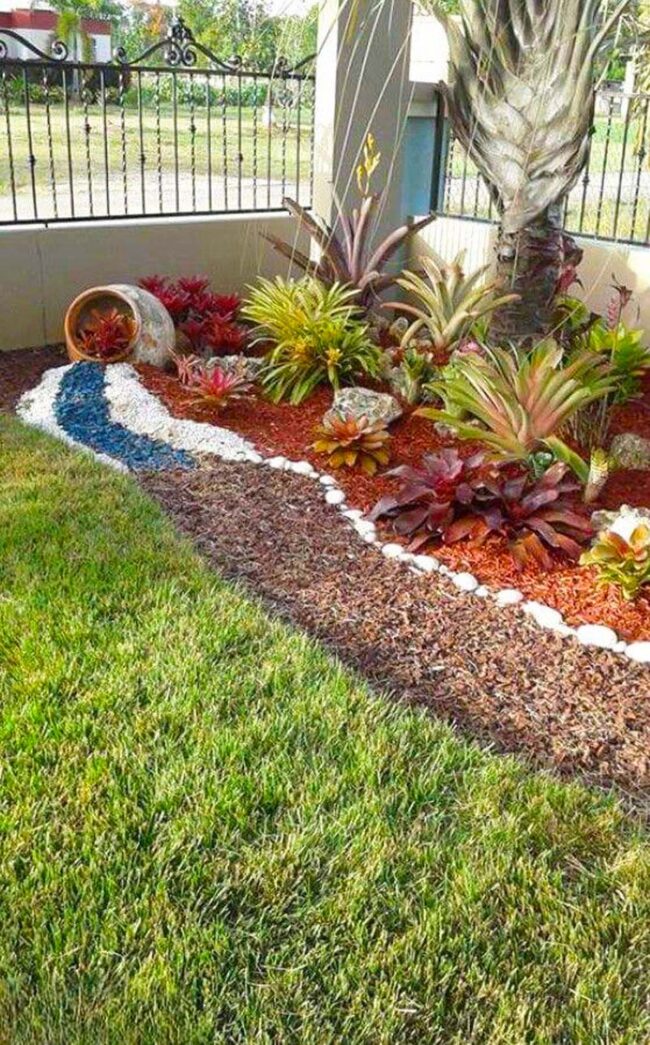 Colorful Mulch Spiral Garden Delight