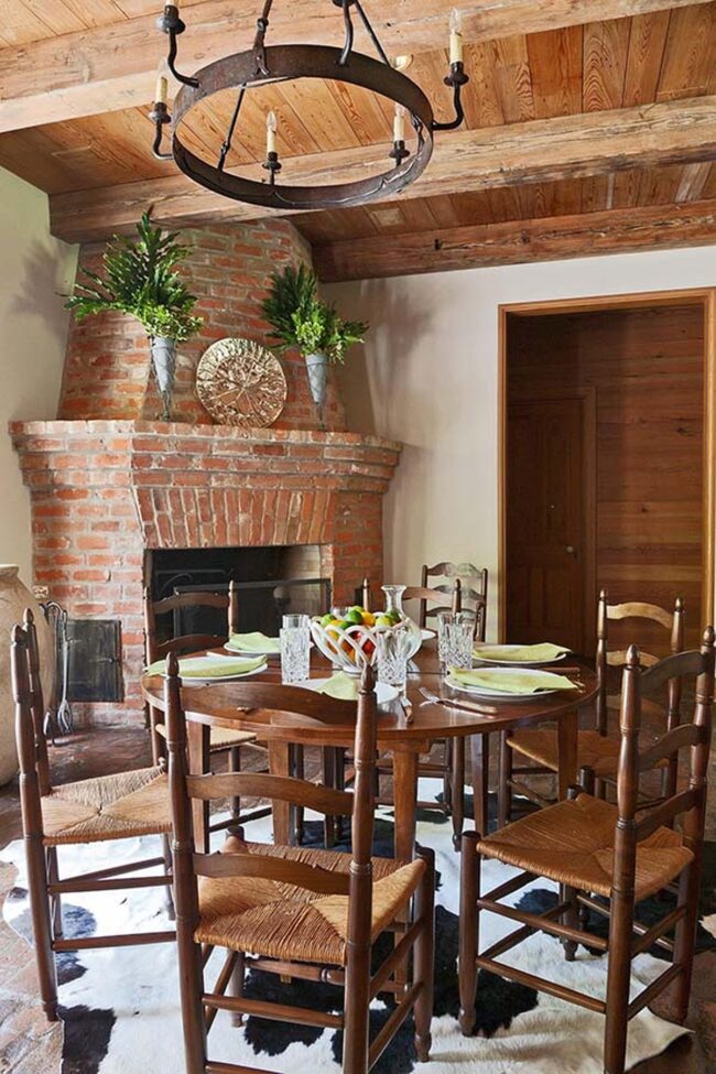 Vintage Brick Fireplace Corner Sanctuary