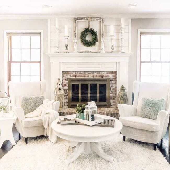 Arctic White Fireplace Sanctuary