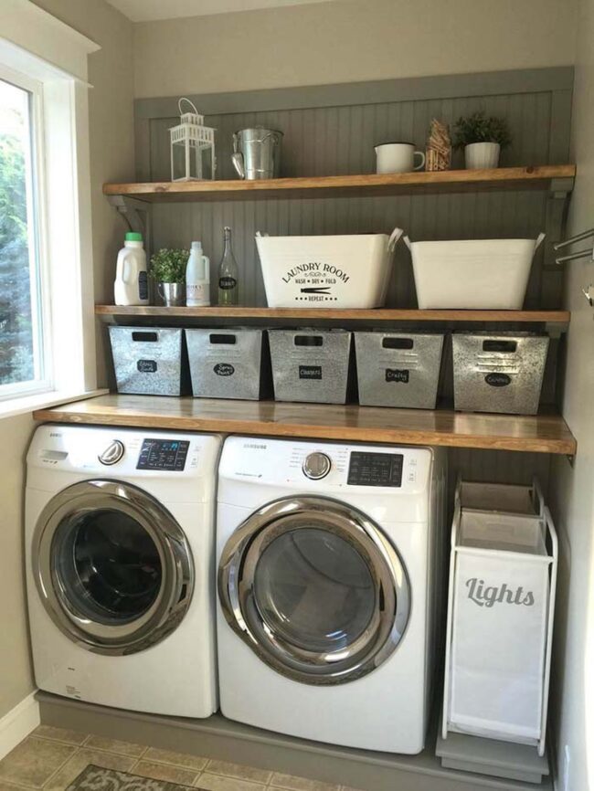 Sage Sanctuary Wood Paneled Laundry