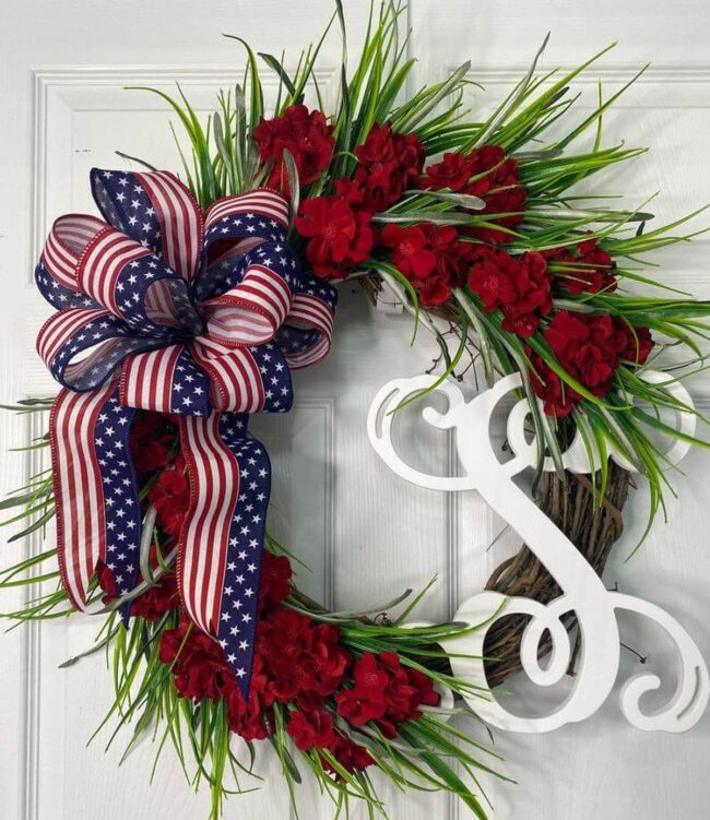 Crimson Botanical Wreath Statement