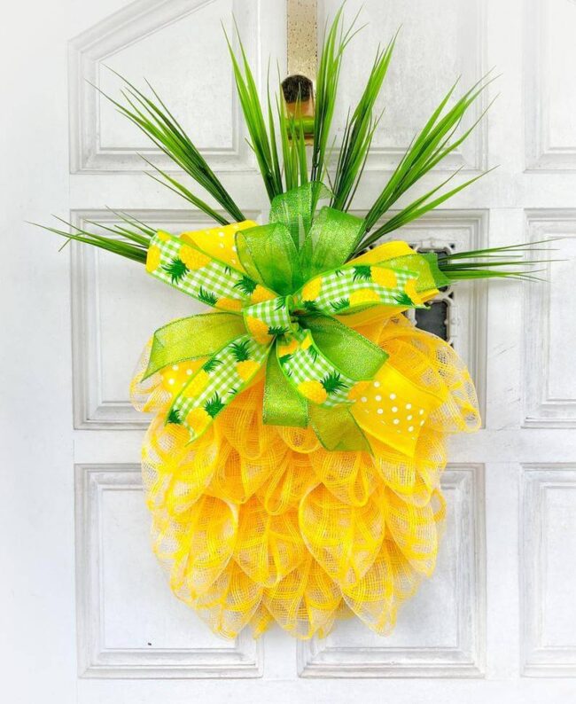 Tropical Ribbon Pineapple Door Charm