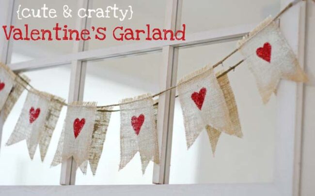 Rustic Burlap Hearts Valentine Charm