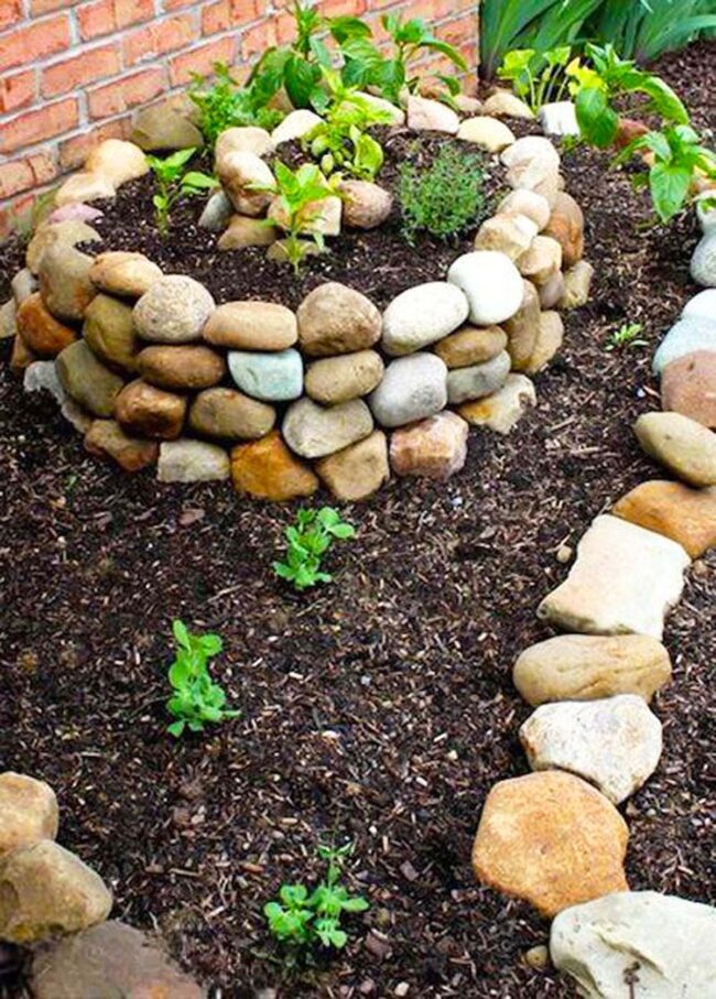 Spiraling Stone Herb Garden Sanctuary