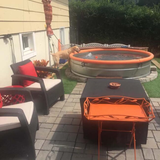 Orange-Cushioned Tanks Safe Summer Splash