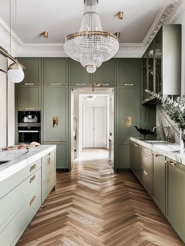 Sage Green Gold Kitchen Harmony