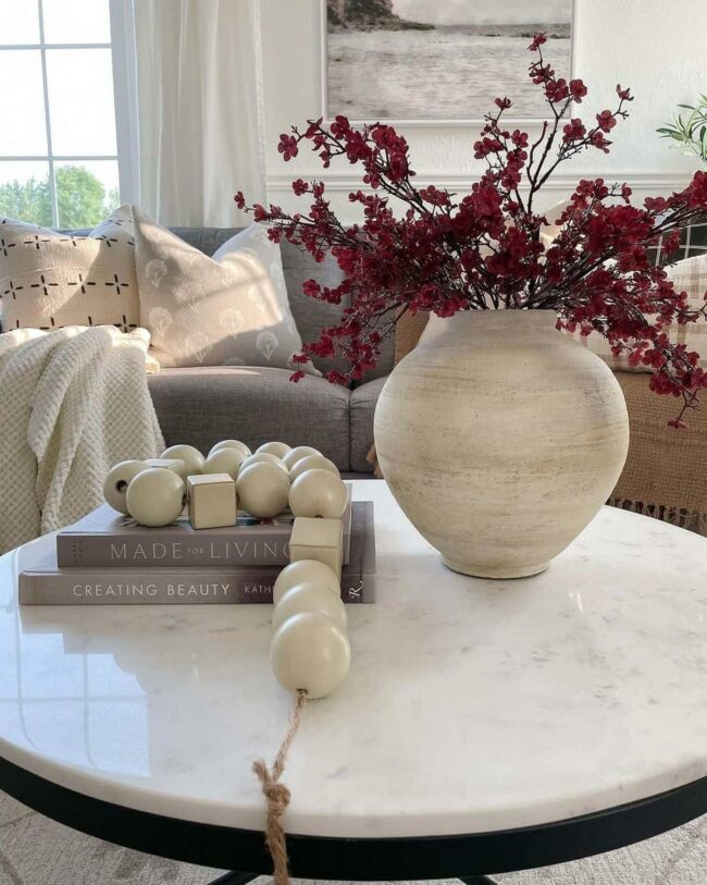 Marble Centerpiece Soft Gray Sanctuary