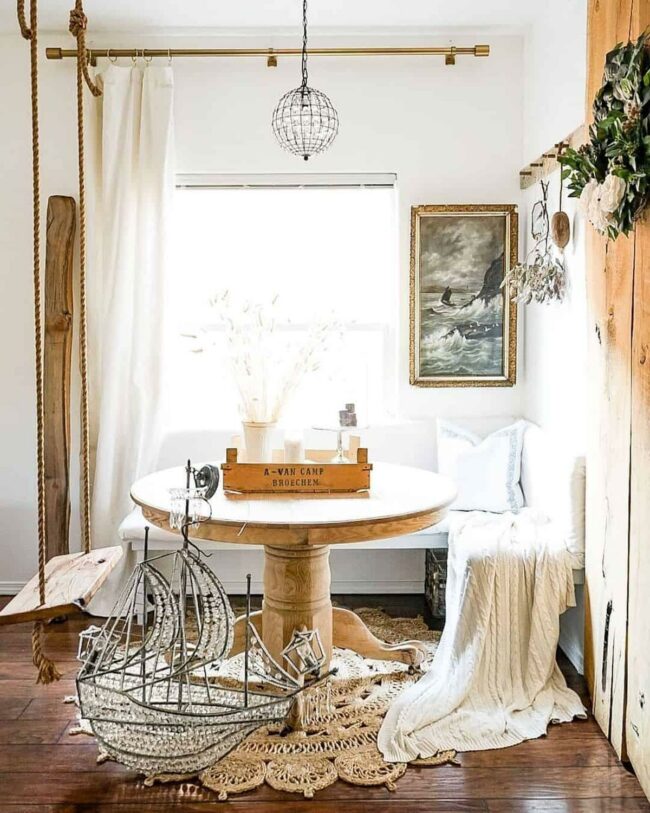 Soft Jute Weave Meets Gentle Woodgrain