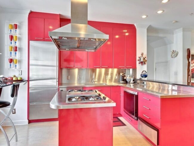 Hot Pink Steel Kitchen Centerpiece