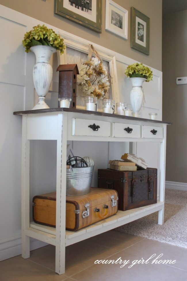Rustic Walnut Console with Storage