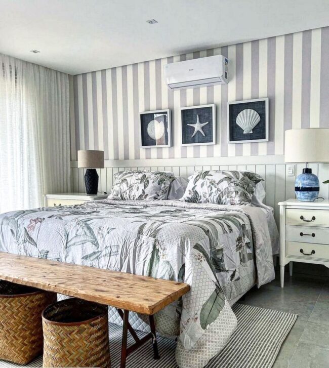 Striped Wainscoting Meets Coastal Whispers