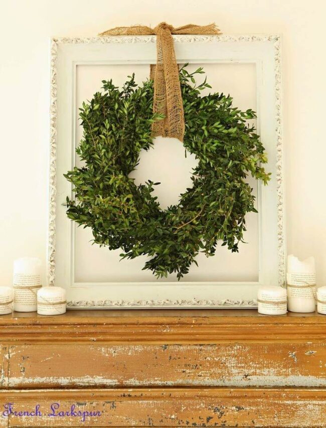 Rustic Burlap Greenery Wreath Frame