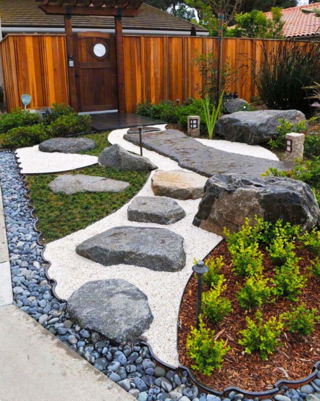 Stone Path Through Zen Garden