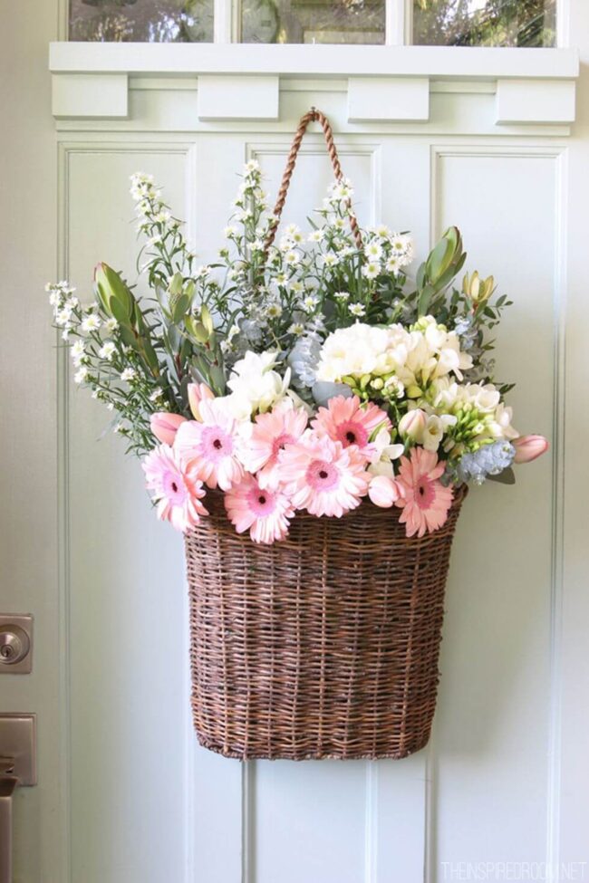 Rustic Woven Floral Basket Wreath