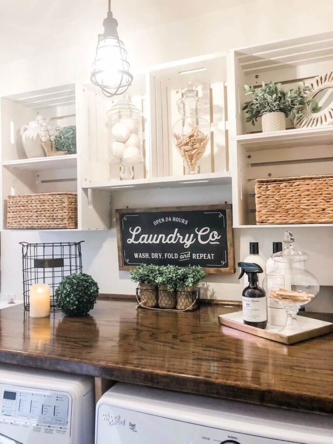 Rustic Wooden Laundry Sanctuary
