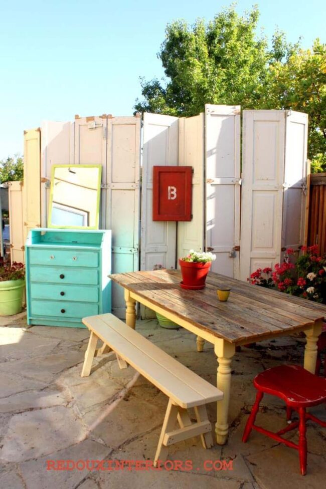 Upcycled Wooden Doors Garden Screen