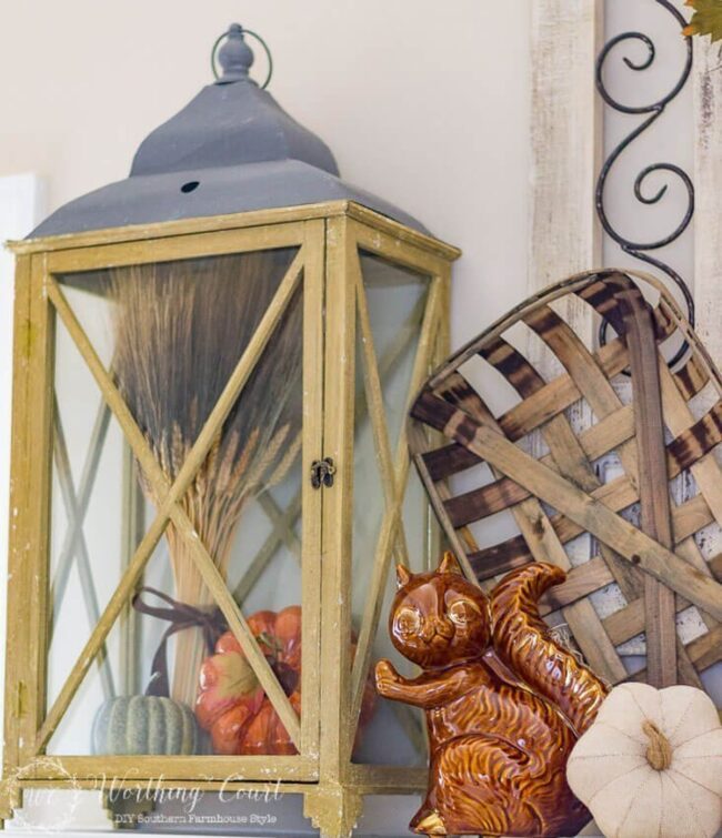 Rustic Ceramic Squirrel Harvest