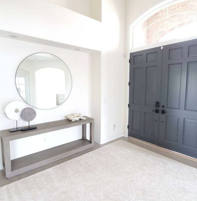 Metallic Gray Mirror Entrance Drama