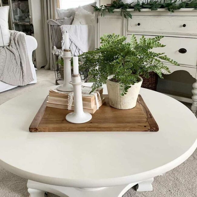 Earthy Wooden Tray Farmhouse Symphony